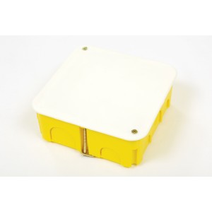 Courbi -Internal Plasterboard Square Junction Box Yellow Cable Junction Box Onetrade